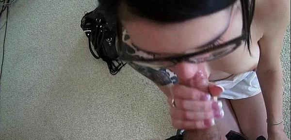  Super cute emo teen with galsses and tats gets fucked Callie Cyprus 2